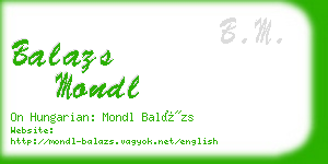 balazs mondl business card